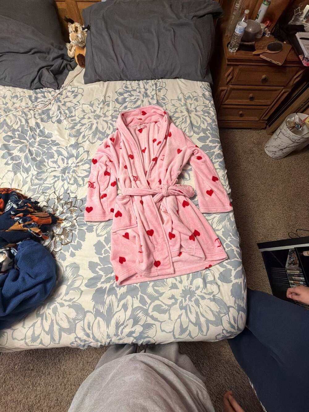 Juicy Couture Plush Robe Size 1X Pink Red Hearts Sleepwear